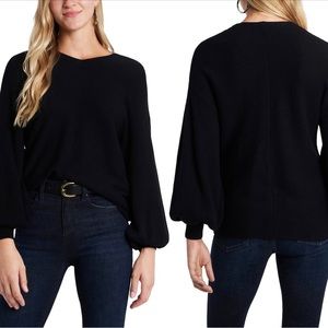 1 State Ribbed Balloon Sleeve Sweater